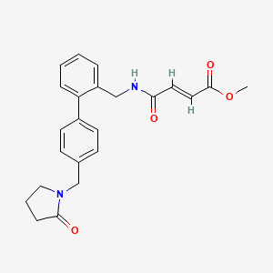 molecular formula C23H24N2O4 B2761307 Methyl (E)-4-oxo-4-[[2-[4-[(2-oxopyrrolidin-1-yl)methyl]phenyl]phenyl]methylamino]but-2-enoate CAS No. 2411323-26-5