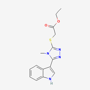ethyl 2-((5-(1H-indol-3-yl)-4-methyl-4H-1,2,4-triazol-3-yl)thio)acetate