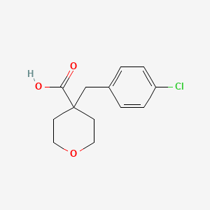 molecular formula C13H15ClO3 B2761313 4-[(4-Chlorophenyl)methyl]oxane-4-carboxylic acid CAS No. 1405788-24-0