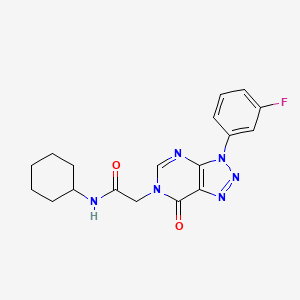 molecular formula C18H19FN6O2 B2761326 N-cyclohexyl-2-[3-(3-fluorophenyl)-7-oxotriazolo[4,5-d]pyrimidin-6-yl]acetamide CAS No. 872590-56-2