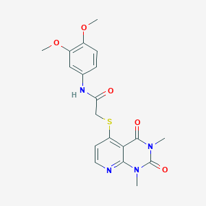 molecular formula C19H20N4O5S B2761331 N-(3,4-二甲氧基苯基)-2-(1,3-二甲基-2,4-二氧代吡啶并[2,3-d]嘧啶-5-基)硫代乙酰胺 CAS No. 899941-37-8