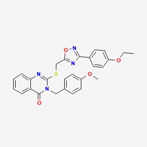 2-(((3-(4-ethoxyphenyl)-1,2,4-oxadiazol-5-yl)methyl)thio)-3-(4-methoxybenzyl)quinazolin-4(3H)-one