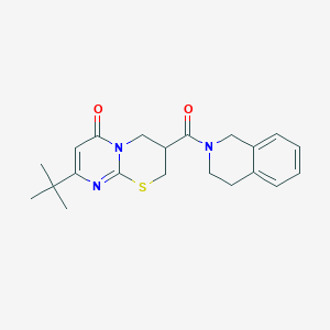 molecular formula C21H25N3O2S B2761337 8-(tert-butyl)-3-(1,2,3,4-tetrahydroisoquinoline-2-carbonyl)-3,4-dihydropyrimido[2,1-b][1,3]thiazin-6(2H)-one CAS No. 1421516-54-2