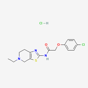 molecular formula C16H19Cl2N3O2S B2761338 2-(4-氯苯氧基)-N-(5-乙基-4,5,6,7-四氢噻唑并[5,4-c]吡啶-2-基)乙酰胺盐酸盐 CAS No. 1329629-71-1