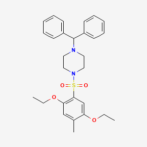 molecular formula C28H34N2O4S B2761343 1-(2,5-Diethoxy-4-methylbenzenesulfonyl)-4-(diphenylmethyl)piperazine CAS No. 1206103-79-8