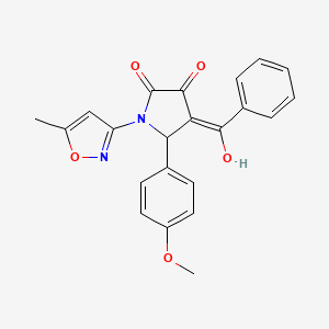 molecular formula C22H18N2O5 B2761346 4-苯甲酰-3-羟基-5-(4-甲氧基苯基)-1-(5-甲基异噁唑-3-基)-1H-吡咯-2(5H)-酮 CAS No. 618873-76-0