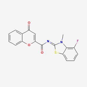 molecular formula C18H11FN2O3S B2761349 N-(4-fluoro-3-methyl-1,3-benzothiazol-2-ylidene)-4-oxochromene-2-carboxamide CAS No. 868375-12-6