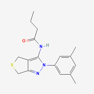 molecular formula C17H21N3OS B2761364 N-(2-(3,5-dimethylphenyl)-4,6-dihydro-2H-thieno[3,4-c]pyrazol-3-yl)butyramide CAS No. 396723-35-6