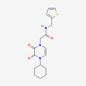 molecular formula C17H21N3O3S B2761367 2-(4-Cyclohexyl-2,3-dioxopyrazin-1-yl)-N-(thiophen-2-ylmethyl)acetamide CAS No. 2380071-71-4