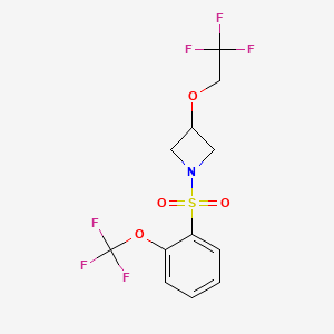 3-(2,2,2-Trifluoroethoxy)-1-((2-(trifluoromethoxy)phenyl)sulfonyl)azetidine