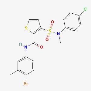molecular formula C19H16BrClN2O3S2 B2761373 N-(4-bromo-3-methylphenyl)-3-[(4-chlorophenyl)(methyl)sulfamoyl]thiophene-2-carboxamide CAS No. 1105250-78-9