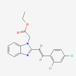 Ethyl 2-(2-(2,4-dichlorostyryl)-1H-1,3-benzimidazol-1-yl)acetate