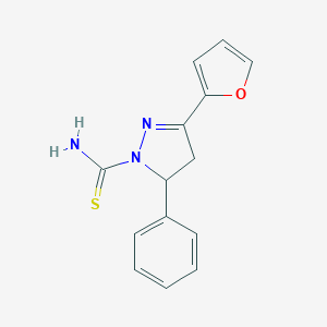 molecular formula C14H13N3OS B276138 3-(2-furyl)-5-phenyl-4,5-dihydro-1H-pyrazole-1-carbothioamide 