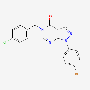 molecular formula C18H12BrClN4O B2761384 1-(4-bromophenyl)-5-(4-chlorobenzyl)-1,5-dihydro-4H-pyrazolo[3,4-d]pyrimidin-4-one CAS No. 1326816-80-1