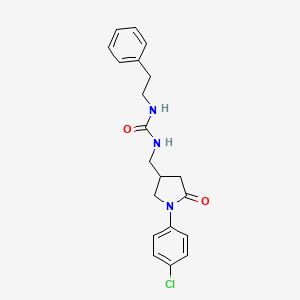 1-((1-(4-Chlorophenyl)-5-oxopyrrolidin-3-yl)methyl)-3-phenethylurea
