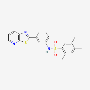 molecular formula C21H19N3O2S2 B2761398 2,4,5-trimethyl-N-(3-(thiazolo[5,4-b]pyridin-2-yl)phenyl)benzenesulfonamide CAS No. 863594-75-6
