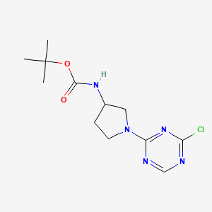 Tert-butyl N-[1-(4-chloro-1,3,5-triazin-2-yl)pyrrolidin-3-yl]carbamate