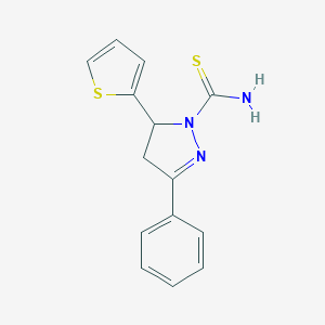 molecular formula C14H13N3S2 B276140 3-phenyl-5-(2-thienyl)-4,5-dihydro-1H-pyrazole-1-carbothioamide 