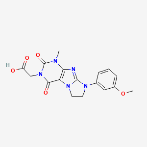 molecular formula C17H17N5O5 B2761410 2-[6-(3-甲氧基苯基)-4-甲基-1,3-二氧代-7,8-二氢嘌呤-2-基]乙酸 CAS No. 899727-83-4