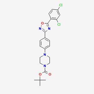 molecular formula C23H24Cl2N4O3 B2761412 Tert-butyl 4-{4-[5-(2,4-dichlorophenyl)-1,2,4-oxadiazol-3-yl]phenyl}piperazine-1-carboxylate CAS No. 1272756-35-0