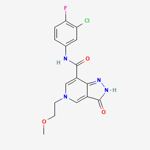 N-(3-chloro-4-fluorophenyl)-5-(2-methoxyethyl)-3-oxo-3,5-dihydro-2H-pyrazolo[4,3-c]pyridine-7-carboxamide