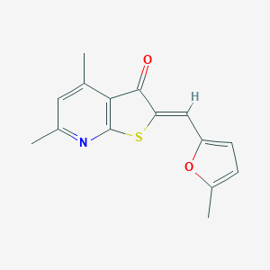 molecular formula C15H13NO2S B276142 4,6-dimethyl-2-[(5-methyl-2-furyl)methylene]thieno[2,3-b]pyridin-3(2H)-one 