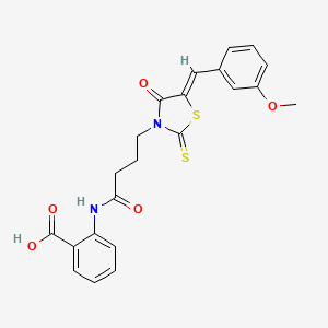 (Z)-2-(4-(5-(3-methoxybenzylidene)-4-oxo-2-thioxothiazolidin-3-yl)butanamido)benzoic acid