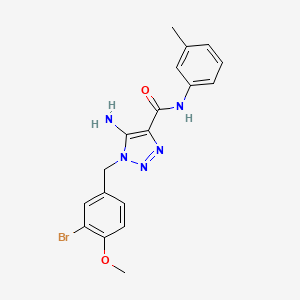 5-amino-1-[(3-bromo-4-methoxyphenyl)methyl]-N-(3-methylphenyl)triazole-4-carboxamide