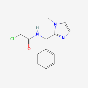 molecular formula C13H14ClN3O B2761437 2-氯-N-[(1-甲基-1H-咪唑-2-基)(苯基)甲基]乙酰胺 CAS No. 923769-07-7