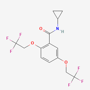 molecular formula C14H13F6NO3 B2761439 N-cyclopropyl-2,5-bis(2,2,2-trifluoroethoxy)benzamide CAS No. 477863-93-7