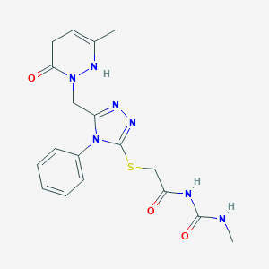 N-methyl-N'-[({5-[(3-methyl-6-oxo-5,6-dihydro-1(2H)-pyridazinyl)methyl]-4-phenyl-4H-1,2,4-triazol-3-yl}sulfanyl)acetyl]urea