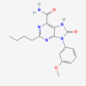 molecular formula C17H19N5O3 B2761442 2-butyl-9-(3-methoxyphenyl)-8-oxo-8,9-dihydro-7H-purine-6-carboxamide CAS No. 899970-91-3