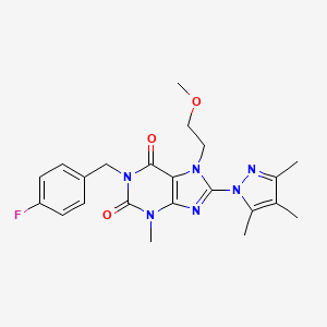 1-(4-fluorobenzyl)-7-(2-methoxyethyl)-3-methyl-8-(3,4,5-trimethyl-1H-pyrazol-1-yl)-1H-purine-2,6(3H,7H)-dione