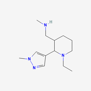 {[1-ethyl-2-(1-methyl-1H-pyrazol-4-yl)piperidin-3-yl]methyl}(methyl)amine