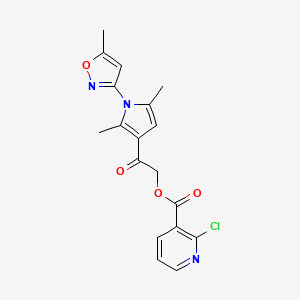 molecular formula C18H16ClN3O4 B2761451 [2-[2,5-Dimethyl-1-(5-methyl-1,2-oxazol-3-yl)pyrrol-3-yl]-2-oxoethyl] 2-chloropyridine-3-carboxylate CAS No. 930741-81-4