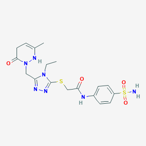 N-[4-(aminosulfonyl)phenyl]-2-({4-ethyl-5-[(3-methyl-6-oxo-5,6-dihydro-1(2H)-pyridazinyl)methyl]-4H-1,2,4-triazol-3-yl}sulfanyl)acetamide