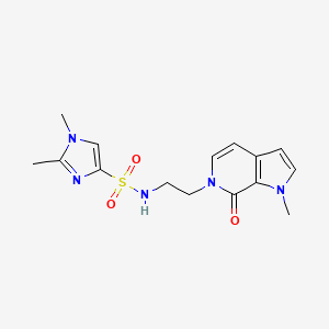 molecular formula C15H19N5O3S B2761469 1,2-dimethyl-N-(2-(1-methyl-7-oxo-1H-pyrrolo[2,3-c]pyridin-6(7H)-yl)ethyl)-1H-imidazole-4-sulfonamide CAS No. 2034559-23-2