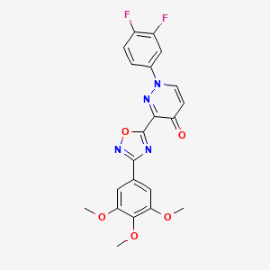 molecular formula C21H16F2N4O5 B2761472 1-(3,4-difluorophenyl)-3-(3-(3,4,5-trimethoxyphenyl)-1,2,4-oxadiazol-5-yl)pyridazin-4(1H)-one CAS No. 1251703-18-0