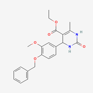 molecular formula C22H24N2O5 B2761476 Ethyl 4-[4-(benzyloxy)-3-methoxyphenyl]-6-methyl-2-oxo-1,2,3,4-tetrahydropyrimidine-5-carboxylate CAS No. 328282-51-5