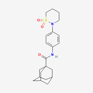 molecular formula C21H28N2O3S B2761483 N-[4-(1,1-dioxothiazinan-2-yl)phenyl]adamantane-1-carboxamide CAS No. 899976-29-5