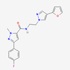 3-(4-fluorophenyl)-N-(2-(4-(furan-2-yl)-1H-pyrazol-1-yl)ethyl)-1-methyl-1H-pyrazole-5-carboxamide