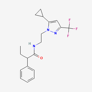 molecular formula C19H22F3N3O B2761485 N-(2-(5-环丙基-3-(三氟甲基)-1H-吡唑-1-基)乙基)-2-苯基丁酰胺 CAS No. 1797236-36-2