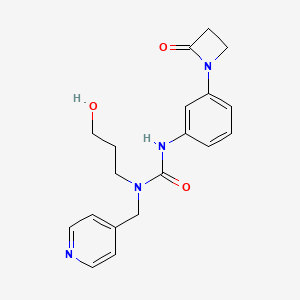 molecular formula C19H22N4O3 B2761488 3-(3-Hydroxypropyl)-1-[3-(2-oxoazetidin-1-yl)phenyl]-3-[(pyridin-4-yl)methyl]urea CAS No. 1808707-27-8