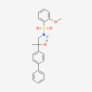 molecular formula C22H23NO4S B2761491 N-(2-([1,1'-联苯]-4-基)-2-羟基丙基)-2-甲氧基苯磺酰胺 CAS No. 1396711-16-2