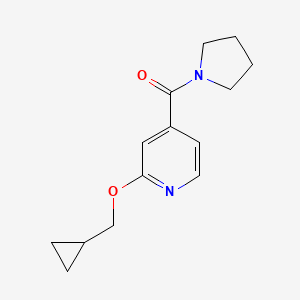 molecular formula C14H18N2O2 B2761492 (2-(Cyclopropylmethoxy)pyridin-4-yl)(pyrrolidin-1-yl)methanone CAS No. 2034272-56-3