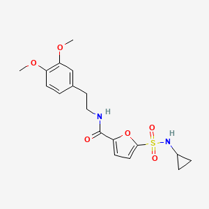 molecular formula C18H22N2O6S B2761496 5-(N-cyclopropylsulfamoyl)-N-(3,4-dimethoxyphenethyl)furan-2-carboxamide CAS No. 1170786-30-7