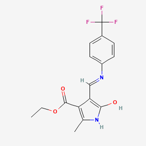 ethyl 2-methyl-5-oxo-4-{[4-(trifluoromethyl)anilino]methylene}-4,5-dihydro-1H-pyrrole-3-carboxylate