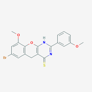 molecular formula C19H15BrN2O3S B2761507 7-bromo-9-methoxy-2-(3-methoxyphenyl)-3H-chromeno[2,3-d]pyrimidine-4(5H)-thione CAS No. 895648-28-9