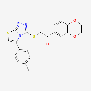 1-(2,3-Dihydrobenzo[b][1,4]dioxin-6-yl)-2-((5-(p-tolyl)thiazolo[2,3-c][1,2,4]triazol-3-yl)thio)ethanone