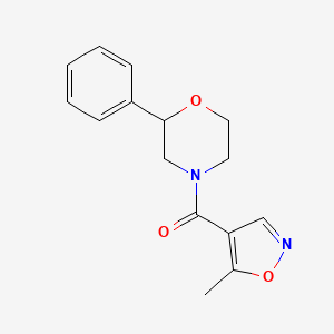 molecular formula C15H16N2O3 B2761509 (5-Methylisoxazol-4-yl)(2-phenylmorpholino)methanone CAS No. 1448075-10-2